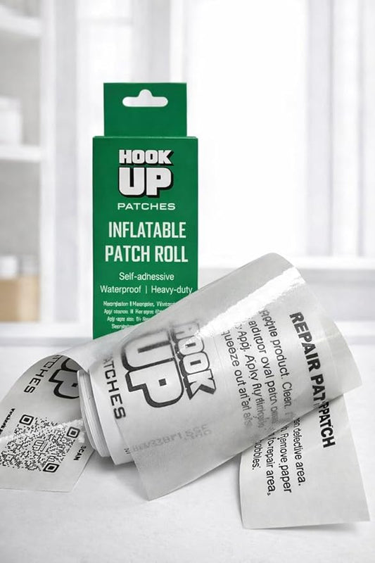 HOOK UP 4 in x 84 in Inflatable Patch Roll – Heavy Duty Adhesive Vinyl Repair Tape for Air Mattresses, Pool Floats, Inflatables & PVC, Waterproof Flexible Patch Tape for Quick Leak Fixes