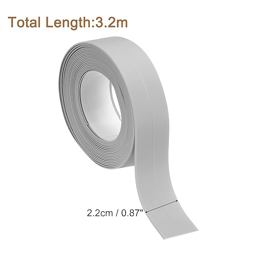uxcell 4 Rolls Grey Caulk Sealant Strip Waterproof Self Adhesive 0.87" x 10.5Ft Toilet Caulk Tape, Bathtub Caulk Sealing Strip for Kitchen Countertop, Sink, and Floor Edge Protector
