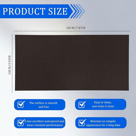 2PCS Leather Repair Patch Tape, Leather Repair Kits for Couches and Cars, Vinyl Repairs Patch, Car Waterproof Self Adhesive Leather Tape Repair Kit for Furniture Couches Chairs (Brown)