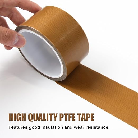Teflone Glass Cloth Tape (2 inch x 33 Feet x 0.18mm), High Temperature PTFE Heat Resistant Adhesive Tape Non-Stick Surface for Vacuum Sealer Machine, Heat Press, Packaging, Electrical Use