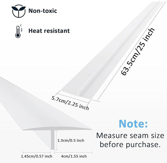 Silicone Stove Gap Covers (2PCS), 25 inch Stove Gap Filler Between Stovetop and Counter, Heat Resistant and Easy Clean Guard, Semi-Clear