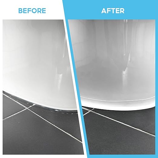2 Roll White Caulk Tape Waterproof Self Adhesive, Toilet Bathroom Caulking Tape for Kitchen, Countertop, Bathroom, Sink, Shower, Bathtub, Toilet Edge Protector with Sealing Tool