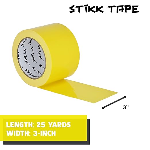 STIKK Duct Tape - Yellow Duck Tape - 3 inch x 25 Yards - Heavy Duty Tape for Repairs, Household Projects - for Commercial HVAC and Construction - Effective Heavy Duty Waterproof Duct Tape