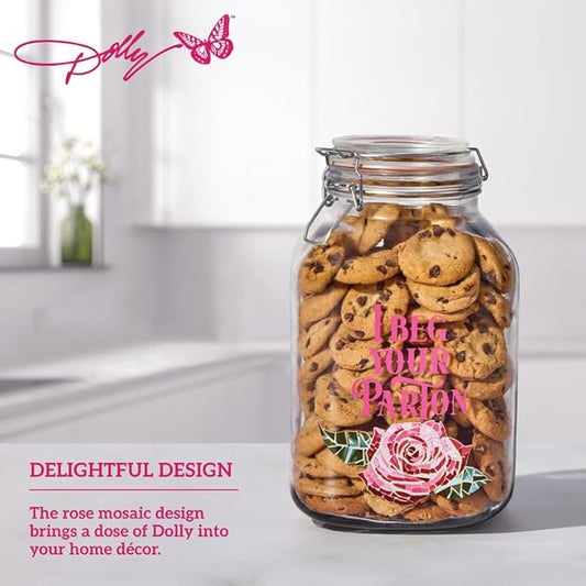 Dolly Parton Preserving Clamp Jar, 101 oz (3000ml), Pink