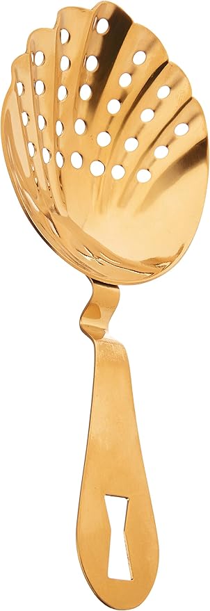 Barfly , Scalloped Julep Strainer, Gold
