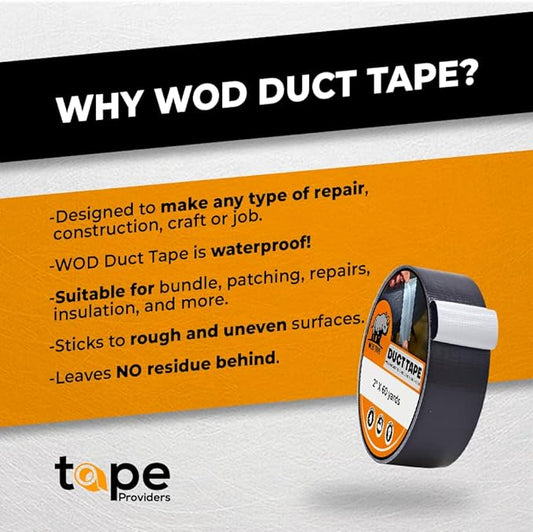 WOD DTC10 Advanced Strength Industrial Grade Burgundy Duct Tape, 2 inch x 60 ft. Waterproof, UV Resistant For Crafts & Home Improvement