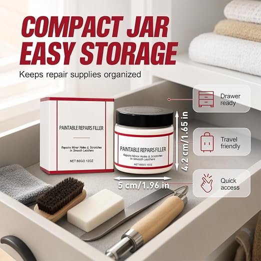 2026 NEW Leather Filler for Filling or Repairing Holes | Scratches Flexible Paste Restorer Multipurpose Refinish for Car Seats Vinyl Sofa Shoes Chair, Tears, Cracks, Scratches