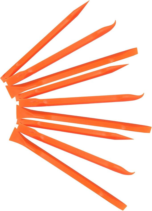 Plastic Scraper Tool 9 Pieces Non-Scratch Cleaning Kit for Tight Spaces, Remove Stickers Labels Oil Stains Food Dirt(Orange)
