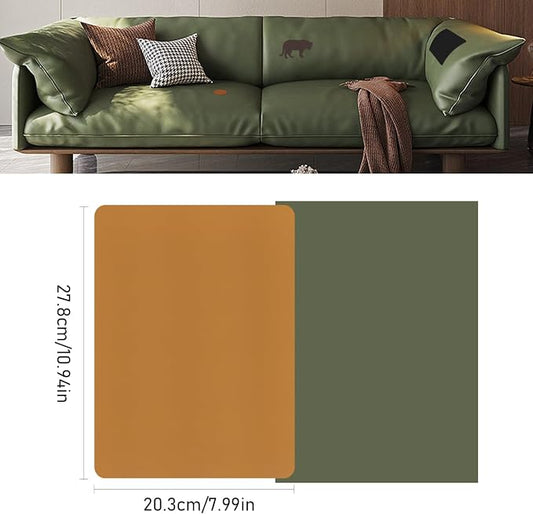 SYLVASS Self Adhesive Leather Repair Patches for Couch, Sofas, Furniture, Car Seats, Office Chairs, Pack of 2 Yellow Brown