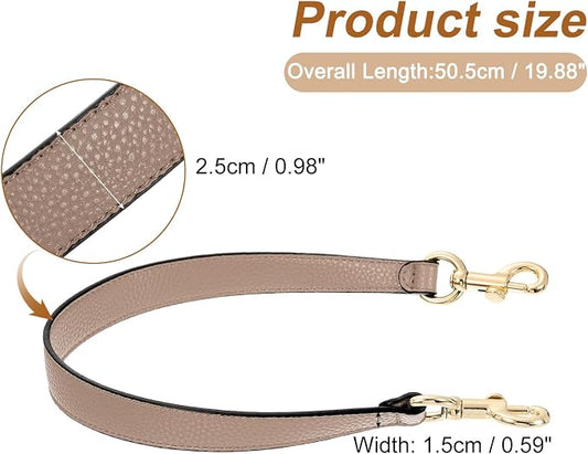 uxcell 19.29 Inch PU Leather Short Bag Strap with Clasp, Purse Handles Handbags Replacement Straps for Clutch Bag Underarm Bags, Tawny, Gold Buckle