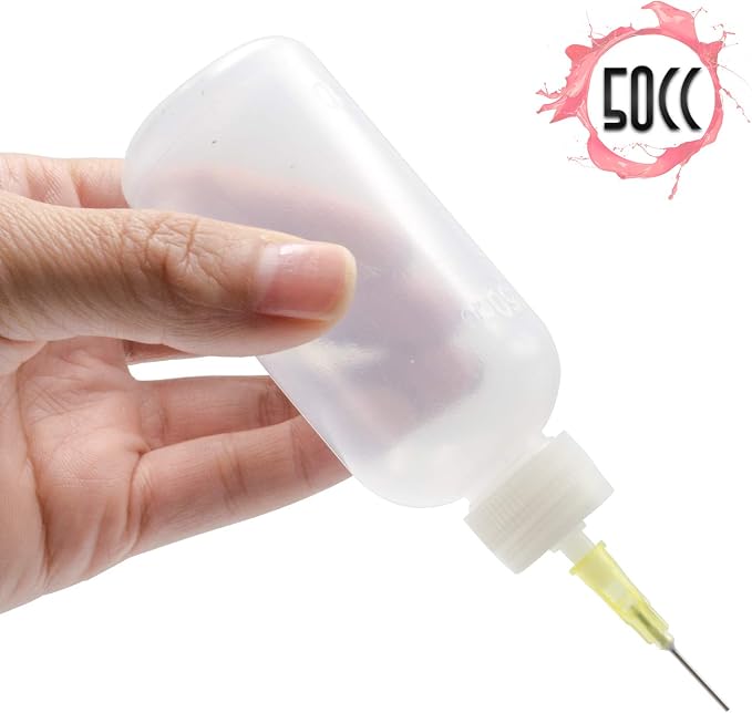 FJNATINH Precision Tip Applicator Bottle, Mini Glue Squeeze Bottle with Brush Tip for Oil, Wood Glue, Craft Glue, Paint, Crafting Fine Dispenser