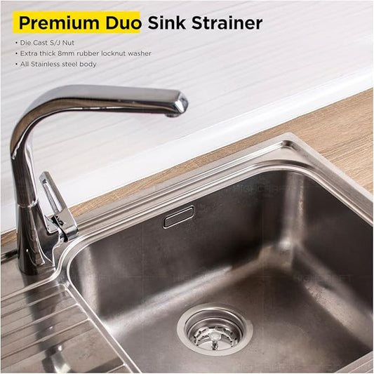 Everflow 7516 Kitchen Sink (3-1/2 Inch) Stainless Steel Drain Assembly With Strainer Basket-and Water Stopper, Single