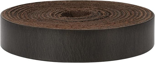 Ringsun 1/2 Inch Wide Flat Leather Straps for Crafts, Full Grain Leather Strips Cord String for Crafts, Tooling (2mm Thick 72.5 Inches Long Black Coffee)