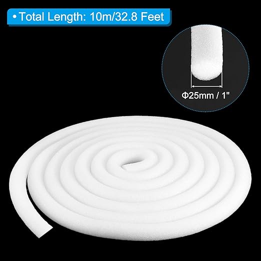 PATIKIL 1 Inch x 32.8 Feet Backer Rod for Gaps and Joints, Foam Rope Caulk Crack Joint Filler Roll Seal Weather Strip for Home Construction Car, White