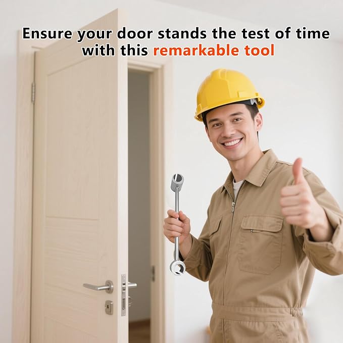 Door Hinge Adjustment Tool, 14-19mm Double-Ended Hinges Gap Adjusting Wrench, Heavy Duty Door Hinge Repair Tool for Residential,Fire, Security, Cleanroom Doors