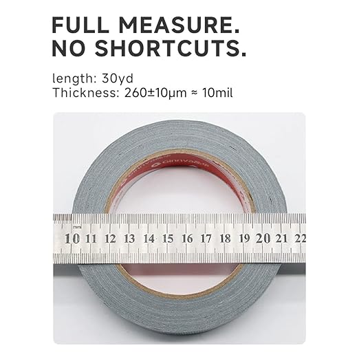 Heavy-Duty Duct Tape 2 Inch x 30 Yards (2-Pack), 10 Mil Thick, Waterproof, Strong Adhesive for Repair, No Residue, All Weather, Rubberized Fabric Tape for Indoor & Outdoor Use(Total 60YD)