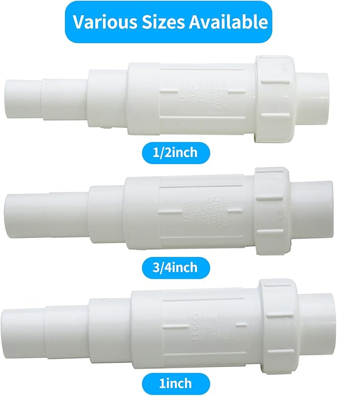 LESSO 3/4 Inch PVC Pipe Repair Kit, 3/4" PVC Repair Coupling for Broken or Cracked In-Ground Pipes Waterproof Durable, SCH40 White (2 Sets)