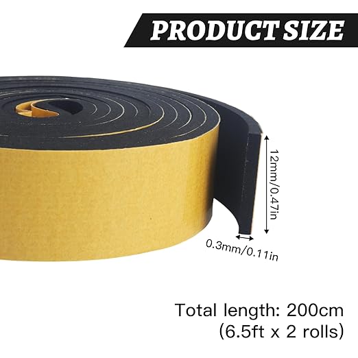 High Density Foam Tape - 1'' x 1/8'' x 13Ft Weatherproof Adhesive Prevent Condensation Heat Resistant Flame Retardant Weather Stripping Easy to Cut & Install & Remove for Car Doors Pipes Windows