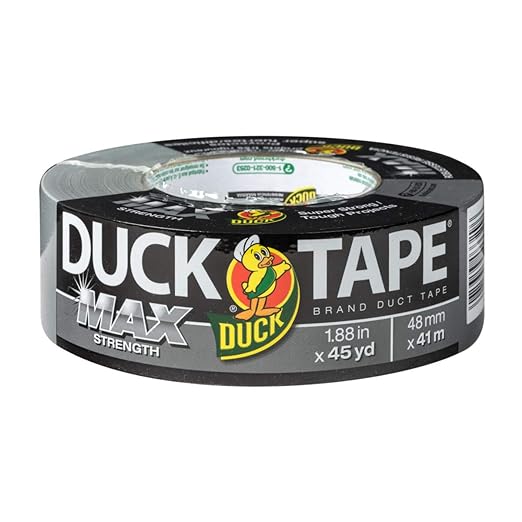 Duck Brand Max Strength Duct Tape - 6 Rolls - Heavy Duty Hold - 1.88 Inch x 45 Yards Each - Silver (241618)