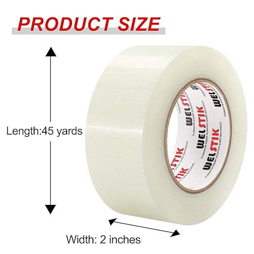 WELSTIK Professional Grade Duct Tape, Waterproof Gaffer Matte Cloth Fabric,Duct Tape for Photographers,Waterproof Gaffer Tape (2 Inch X 45 Yards,Clear)