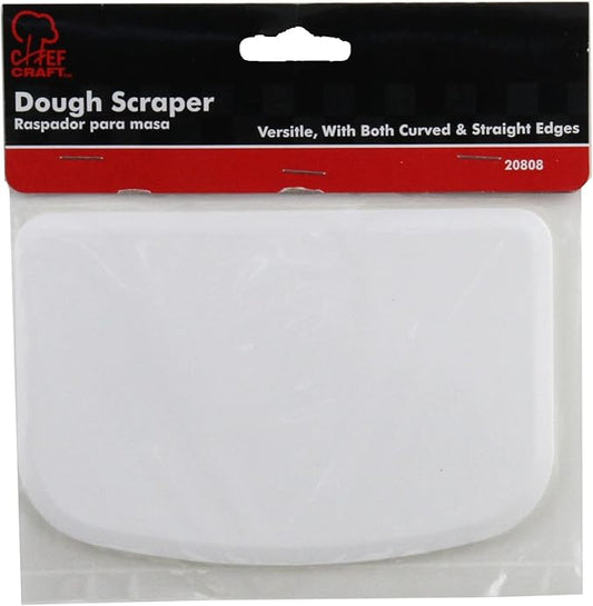 Chef Craft Classic Plastic Dough Scraper, 6 Inch, White, One Size