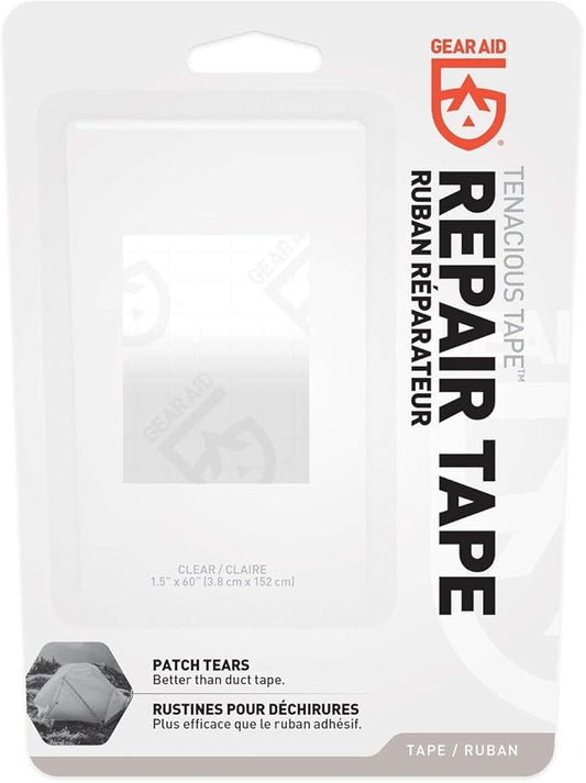 GEAR AID Tenacious Tape Repair and Seam Tape for Tents and Vinyl Clear Roll 1.5"x 60"