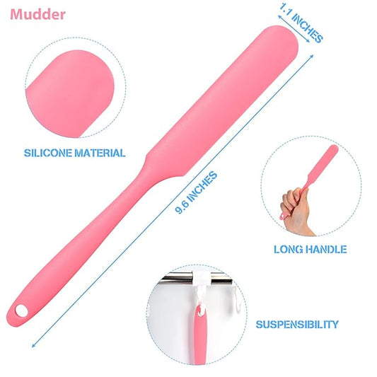 Mudder 3 Pcs Non-stick Wax Spatulas Silicone Waxing Applicator Hair Removal Sticks Applicator Spatula Reusable Hard Wax Scraper for Home Salon Body Use(Pink, Blue, Green)