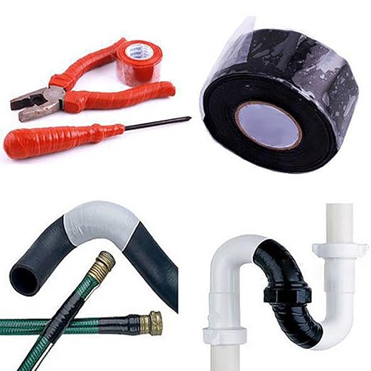 Self-Fusing Silicone Repair Tape - Waterproof Pipe Sealing Tape, Insulating Silicone Grip Tape | 1 Inch X 5 Ft Rubber Hose Repair Tape, Stretch-Resistant Leak Stop Tape for Cars, Pipes, and Hoses