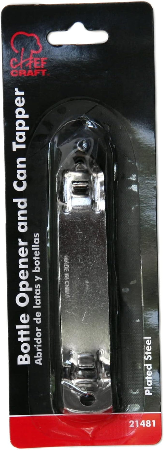 Chef Craft Select Iron Plated Bottle Opener, 4.25 inches in length, Gray (Pack of 2)