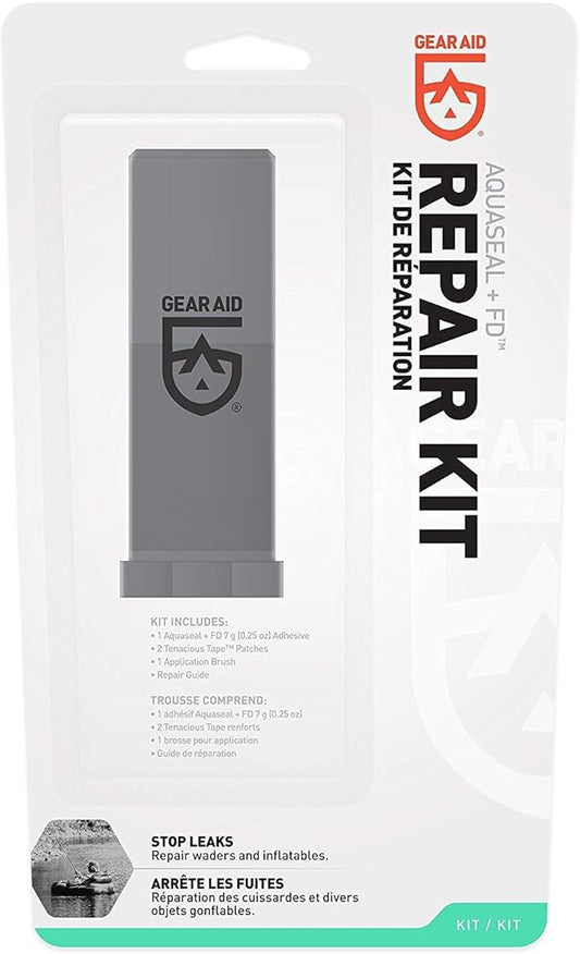 GEAR AID Aquaseal Wader and Boot Repair Kit – Waterproof Adhesive and Patch Kit for Fixing Holes, Tears in Neoprene, Breathable Waders and Outdoor Gear with Aquaseal FD and Tenacious Tape, 3 Pack