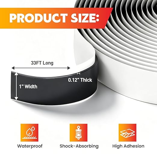 LLPT Butyl Tape White 3/4 Inch x 33Ft 2 Pack Tight Seal for Leak Proof EPDM RV Repair Window Glass Boat Sealing Roof Pipe Patching(WST342)