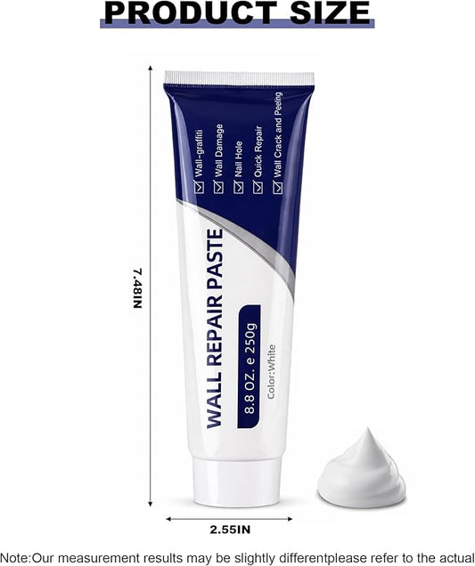 Efficient Drywall Repair Kit with Scraper,Wall Repair Paste Tube,Quick-Drying Wall Mending Agent, Wall Repair Paste,Multi-Functional Patch Paste for Wall Crack/Nail Hole/Graffiti,Wall Surface(1pack)