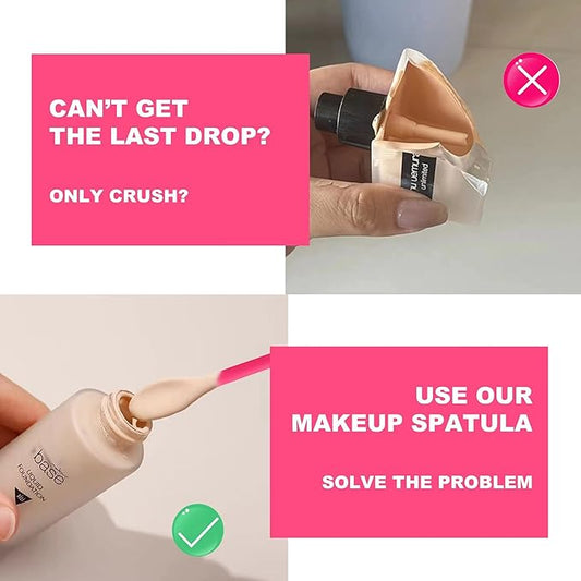 Mini Spatula Silicone Spatula Set, 4pcs Small Makeup Scrapers for Cosmetics, Reusable Beauty Tiny Tools, Thin Jar Scraper, Get Last of Makeup Out
