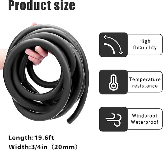 Backer Rod 3/4 Inch Rubber Caulk Saver,Foam Backer Rod for Gaps and Joints,Concrete Expansion Joint Filler,19.6 feet Length