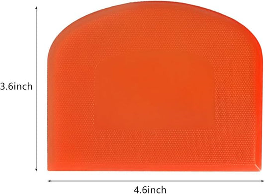 ALLTOP Dough Bowl Spatula & Bench Scraper, Multipurpose Kitchen Tool (2, White&Orange)
