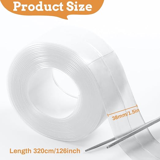 Fixmend Clear Caulk Tape, 2 Roll Self Adhesive Caulk Strip Waterproof, Caulking Sealant Tape for Kitchen, Countertop, Bathroom, Sink, Shower, Bathtub, Toilet Edge Protector with Sealing Tool