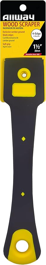 ALLWAY FE2 4-Edge Soft-Grip Scraper for Wood and Painting Applications, 1-1/2"
