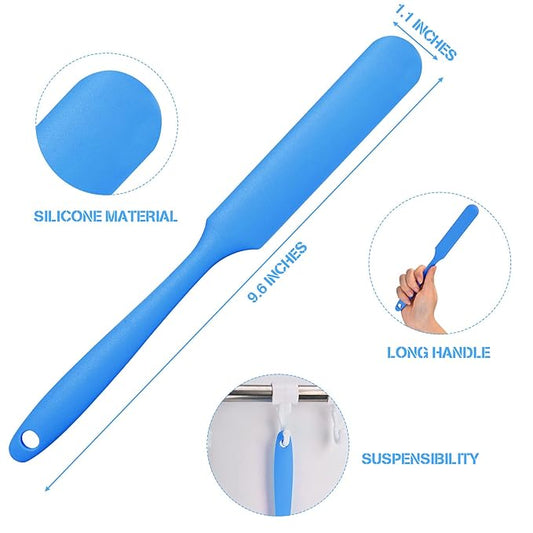 Mudder 3 Pcs Non-stick Wax Spatulas Silicone Waxing Applicator Hair Removal Sticks Applicator Spatula Reusable Hard Wax Scraper for Home Salon Body Use(Blue)