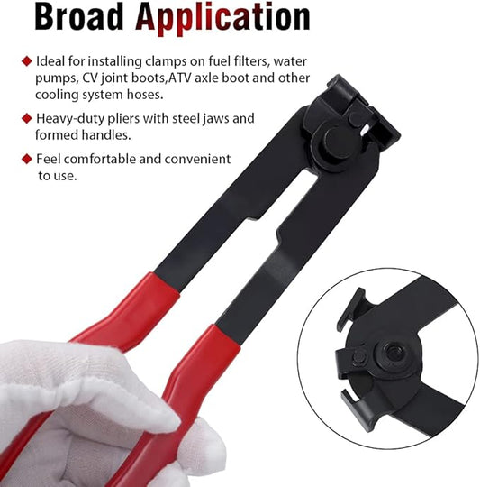 For Auto/ATV CV Joint Axle Boot Clamp Pliers Tool with 24 Crimp Bands,Ear Type Extension For Most Cars,Universal Car Band Tool Kit