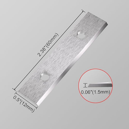 LU&MN Carbide Scraper Replacement Blades, 2.38" / 60×12×1.5mm Double-Edged Reversible Blades, Fits Most Handheld Paint, Glue& Grout Scrapers, 10Pieces