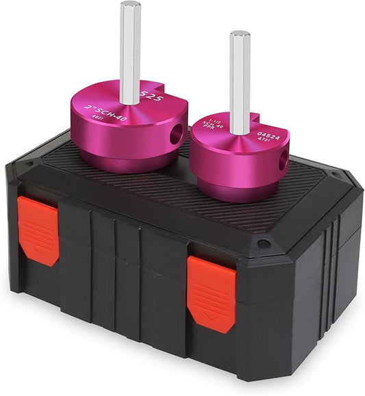 PVC Fitting Saver 1-1/2 & 2 Inch Head, PVC Pipe Reamer Socket Saver with 3/8-Inch Hex Shaft, Plastic Pipe Fitting Reamer for Plumbing Sch.40 CPVC ABS Socket Hub Removing,Fit 1/2" Drills