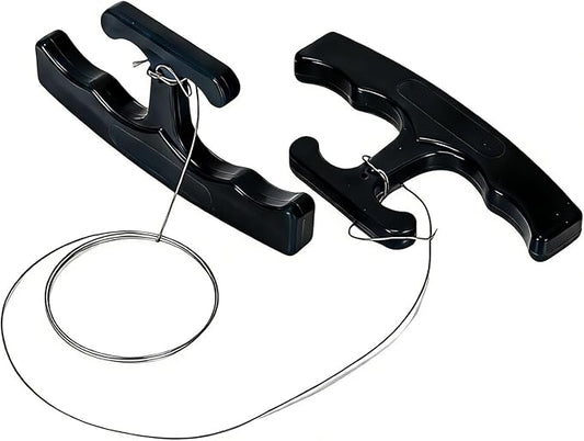 PSLER Black Car Emblem Removal Tool, Plate Line Badge Remover - 1 Pair Kit with 5M High-Strength PE Cable for Vehicle Decal, Vinyl Wrap and Window Tint Installation