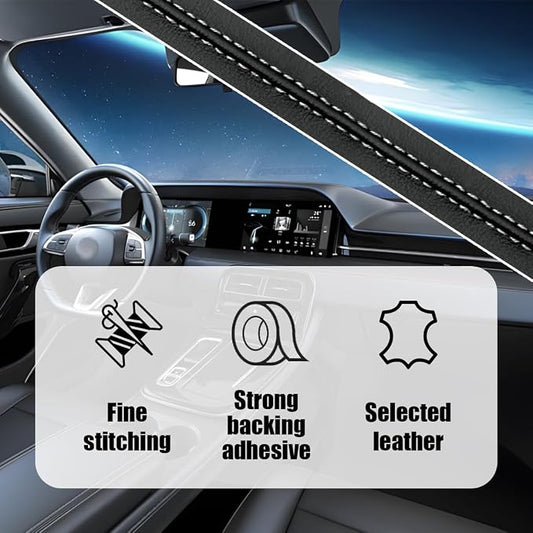 Car Interior Trim Strips, 19.68Ft Flexible Leather Vehicle Gap Fillers Decoration Molding Line, DIY Auto Central Control Door Garnish Accessories, Universal for SUV, Sedan, Truck (Black/White)
