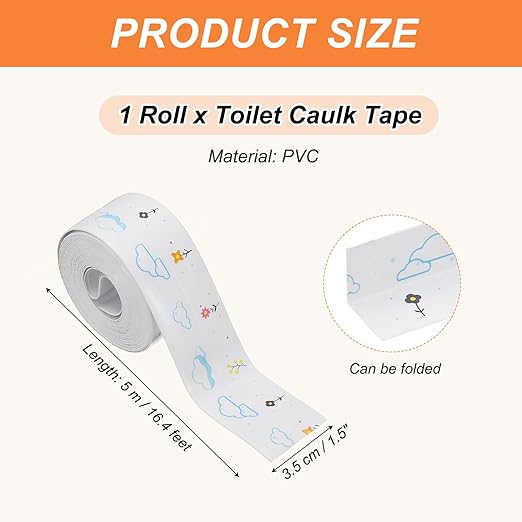 PATIKIL Caulk Tape Waterproof Self Adhesive, PVC Toilet Caulking Sealant Strip Bathtub Caulk Sealing Strip Tape for Bathroom Kitchen Countertop, Spring Flowers (1.5 Inch x 16.4 Ft)