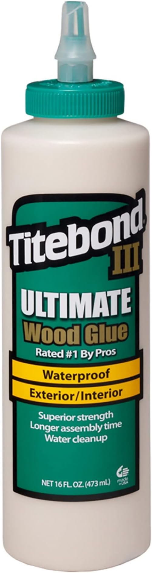 Titebond III Ultimate Wood Glue 16 Oz. (12 Pack) – Premium Professional Woodworking Adhesive, Waterproof, Strong Initial Tack, Interior/Exterior Use, Easy Water Cleanup – 1414