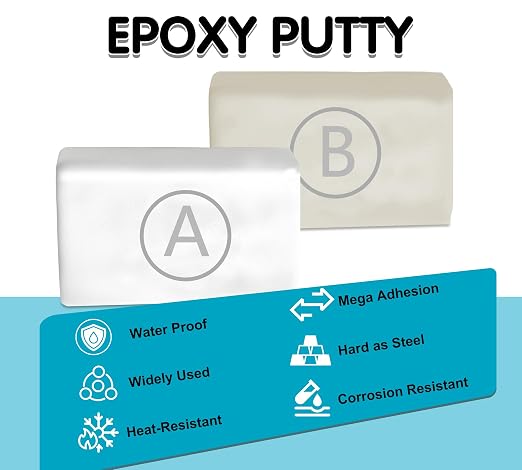Epoxy Putty White 12oz/340g, 2-Part Fast Repair AB Clay, High-Strength Waterproof Filler for Metal, Wood, Tile, Ceramic & Plastic, Underwater Repair Putty for Leaks, Cracks, Bonding & Sculpting