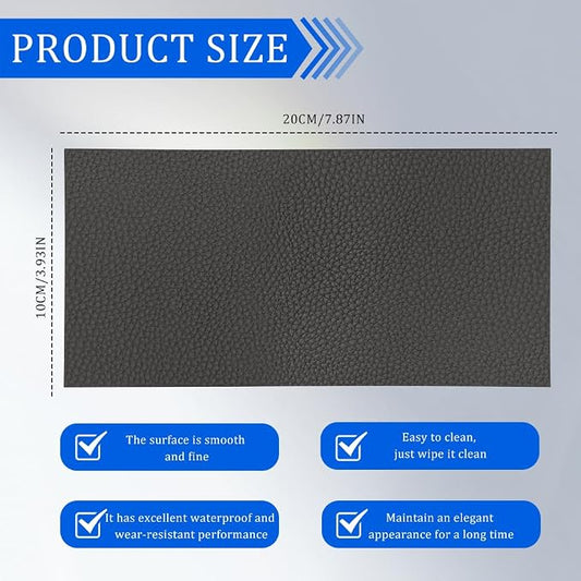 2PCS Leather Repair Patch Tape, Leather Repair Kits for Couches and Cars, Vinyl Repairs Patch, Car Waterproof Self Adhesive Leather Tape Repair Kit for Furniture Couches Chairs (Grey)