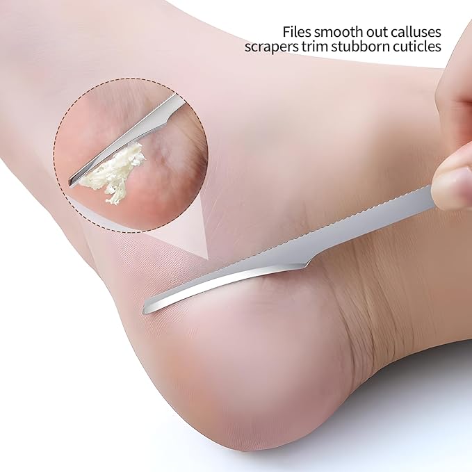 Callus Shaver with Wooden Handle,Pedicure Foot File Kit,Foot File Callus Remover,High-Quality Scraper for Removing Calluses, Cracked Heels, and Dead Skin