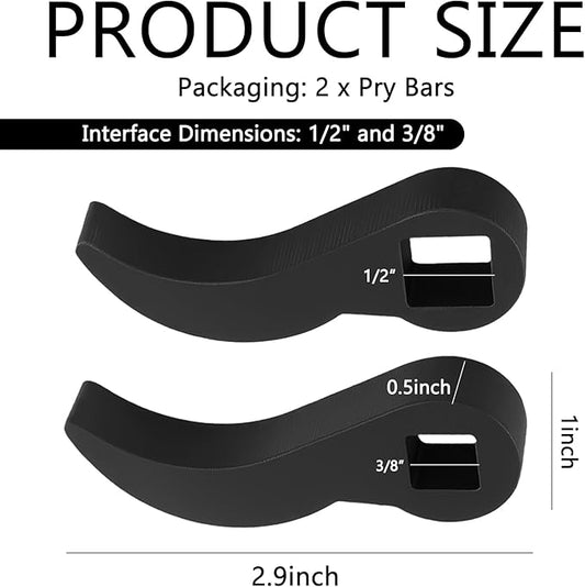2PCS Pry Bar Wrench Adapter Head,1/2" and 3/8" Square Multi Angle Wrench Adapter,CV Axle Removal Tool as Cow Horn Crowbar Adapters Head Tool for Tight Space/Car Repair