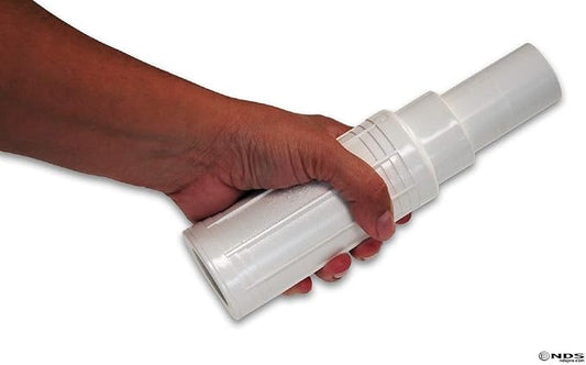 NDS 118-20 Pro-Span® PVC Expansion Repair Coupling, For Broken or Cracked In-Ground PVC Pipes, 2-Inch IPS Slip X Spigot, White